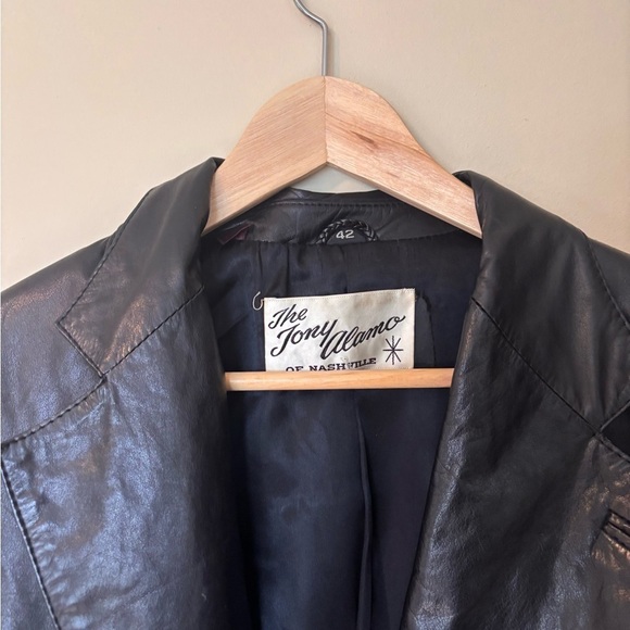 Tony Alamo Vintage 80s Leather Blazer Jacket - Picture 3 of 5